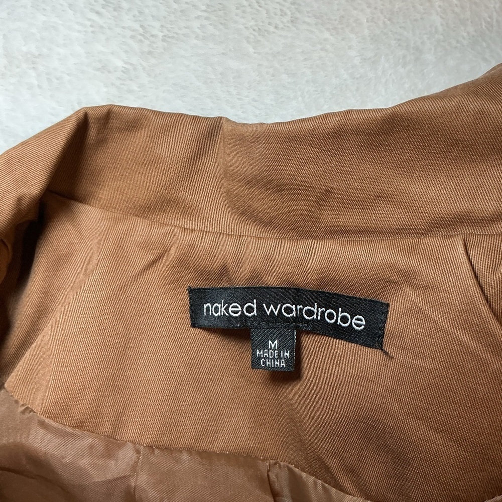 Naked Wardrobe Women's Brown Belted Jacket - Picture 4 of 6